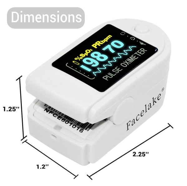 FL350 Pulse Oximeter, with Carrying Case & Batteries, Lanyard, White, FDA 510(k) cleared