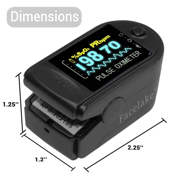 FL350 Pulse Oximeter, with Carrying Case & Batteries, Black