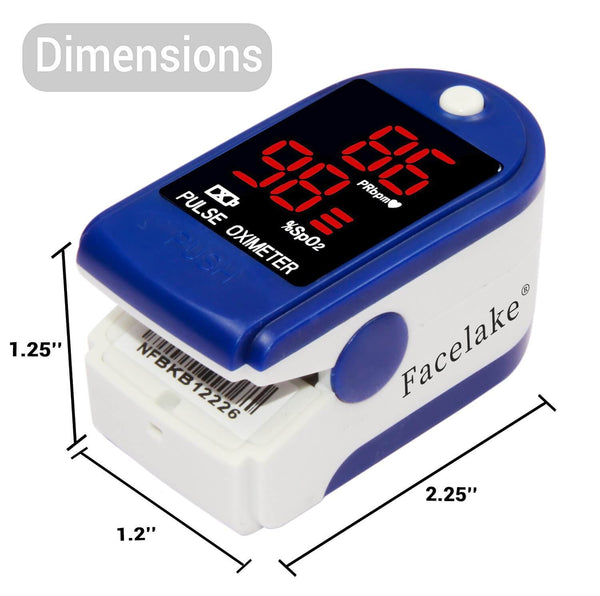 FL400 Pulse Oximeter with Neck/Wrist Cord, Carrying Case and Batteries, Blue