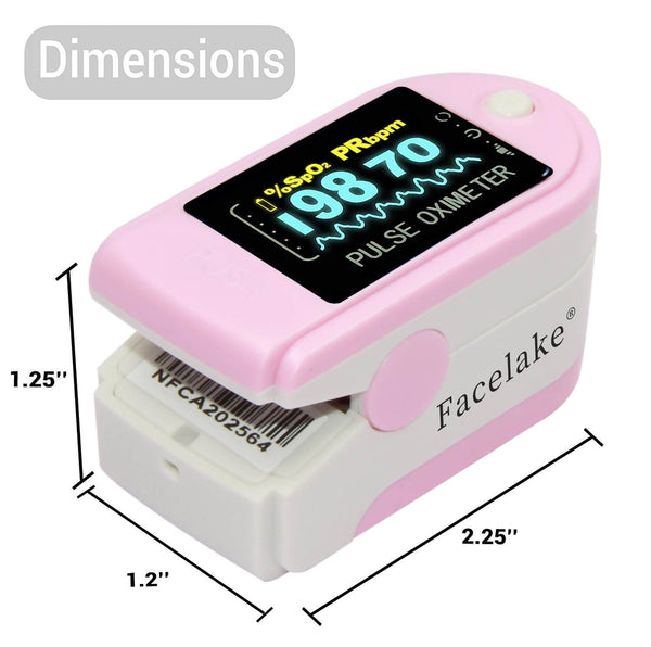 FL350 Pulse Oximeter, with Carrying Case & Batteries, Lanyard, Pink