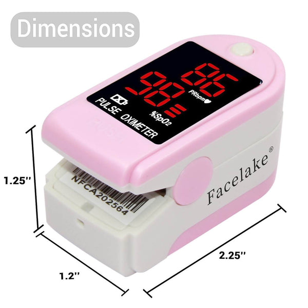 FL400 Pulse Oximeter, with Carrying Case & Batteries, lanyard, pink