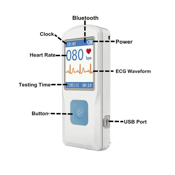 FL10 Portable ECG Monitor with Bluetooth, APP and PC software