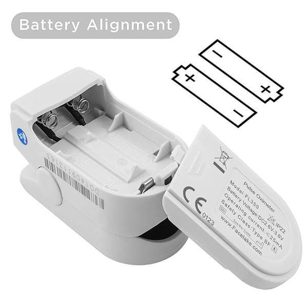 FL400 Pulse Oximeter with Carrying Case, Batteries, Lanyard, White, FDA 510(k) cleared