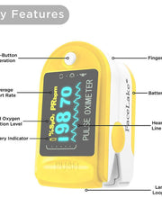 Load image into Gallery viewer, FL350 Pulse Oximeter, with Carrying Case & Batteries, lanyard, Yellow, FDA 510(k) cleared