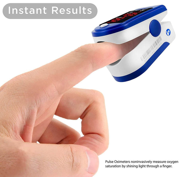 FL400 Pulse Oximeter with Neck/Wrist Cord, Carrying Case and Batteries, Blue