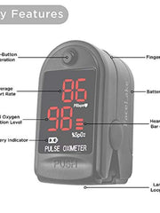 Load image into Gallery viewer, FL400 Pulse Oximeter with Neck/Wrist Cord, Carrying Case and Batteries, Black