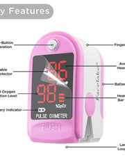 Load image into Gallery viewer, FL400 Pulse Oximeter, with Carrying Case & Batteries, lanyard, pink
