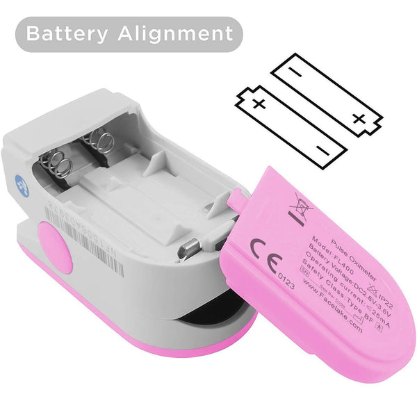 FL400 Pulse Oximeter, with Carrying Case & Batteries, lanyard, pink