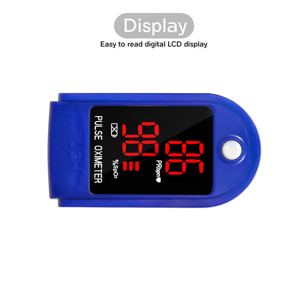 FL400 Pulse Oximeter with Neck/Wrist Cord, Carrying Case and Batteries, Blue