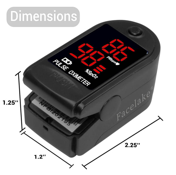 FL400 Pulse Oximeter with Neck/Wrist Cord, Carrying Case and Batteries, Black. FDA 510(k) cleared