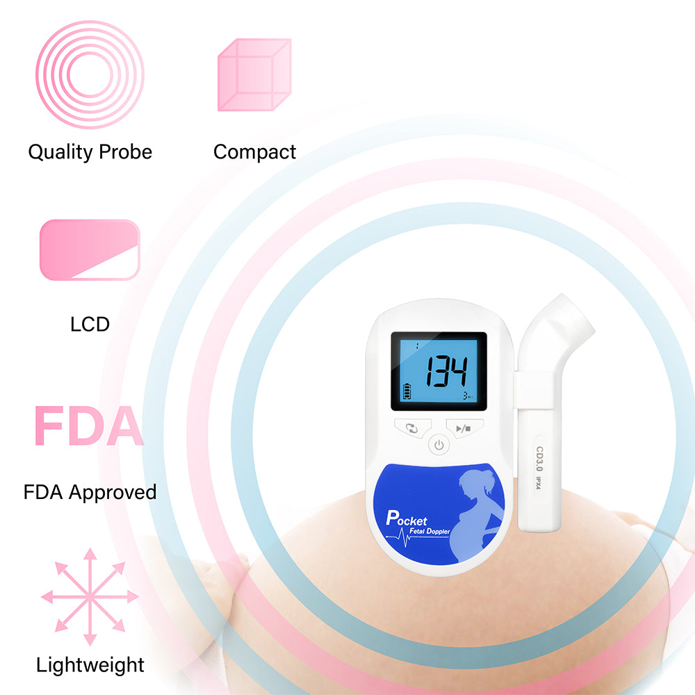 2021 Fetal Heart Doppler Fetal Ultrasound Portable Fetal Doppler