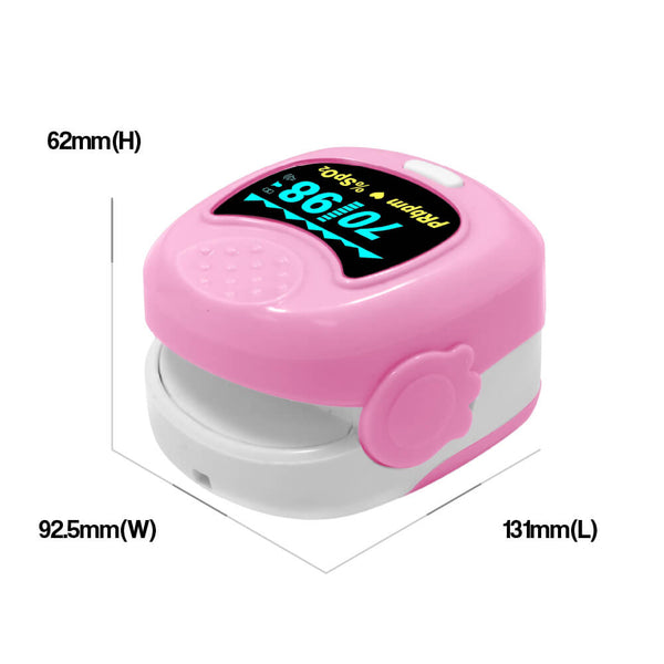 CMS-50QB Pediatric Fingertip Pulse Oximeter with Alarm - Pink