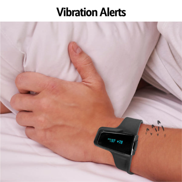 FL320 Wrist Pulse Oximeter for Sleep and Fitness - SPO2 & Heart Rate Recorder with Vibration Alerts