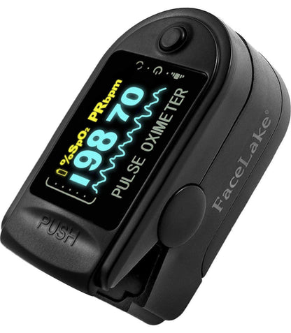 FL350 Pulse Oximeter, with Carrying Case & Batteries, Black