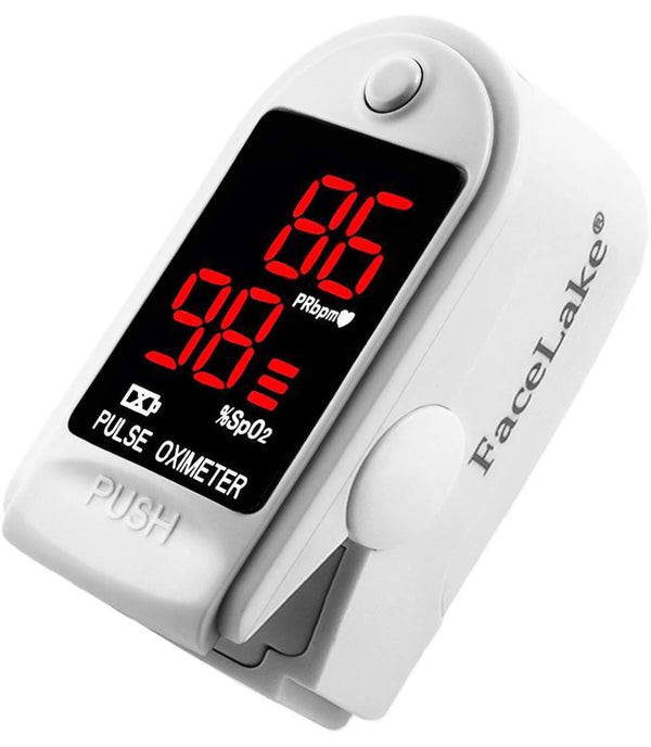 FL400 Pulse Oximeter with Carrying Case, Batteries, Lanyard, White, FDA 510(k) cleared