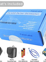 Load image into Gallery viewer, FL400 Pulse Oximeter with Neck/Wrist Cord, Carrying Case and Batteries, Black