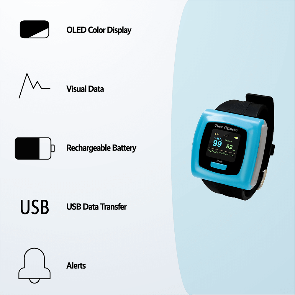CMS-50F Wristband Pulse Oximeter with Software