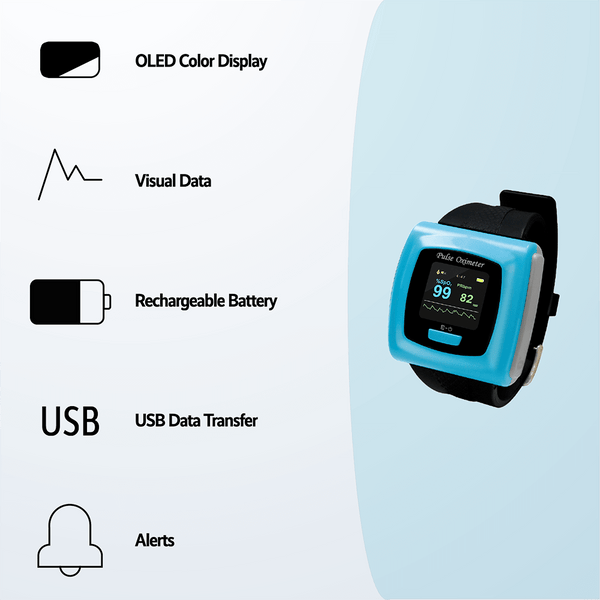 CMS-50F Wristband Pulse Oximeter with Software
