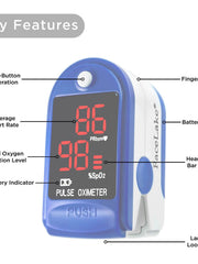 Load image into Gallery viewer, FL400 Pulse Oximeter with Neck/Wrist Cord, Carrying Case and Batteries, Blue