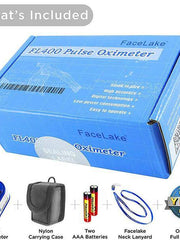 Load image into Gallery viewer, FL350 Pulse Oximeter with Lanyard, Carrying Case &amp; Batteries, Blue