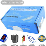 Load image into Gallery viewer, FL400 Pulse Oximeter with Neck/Wrist Cord, Carrying Case and Batteries, Blue
