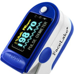 Load image into Gallery viewer, FL350 Pulse Oximeter with Lanyard, Carrying Case &amp; Batteries, Blue
